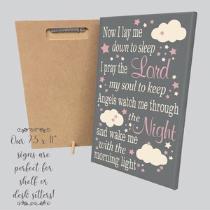 Now I Lay Me Down To Sleep, Wooden Prayer Sign. Ideal Baptism Gift for Girls image 8