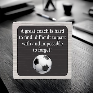 Soccer Coach Gift Plaque: Personalized Thank You, Handmade in USA