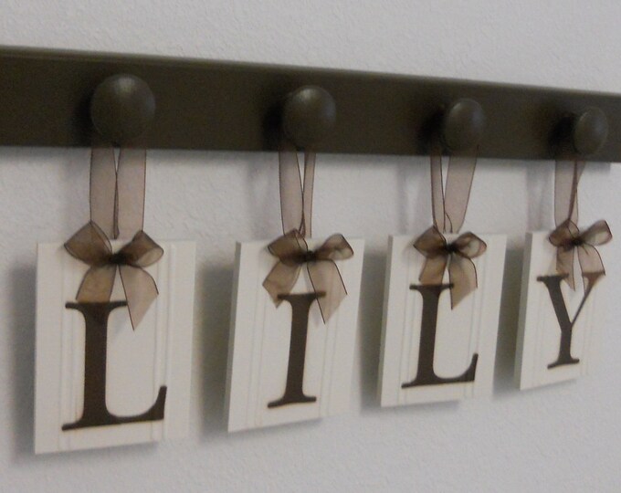 LILY Baby Name Wall Hanging Nursery Wall Art Monogram Kids Etsy