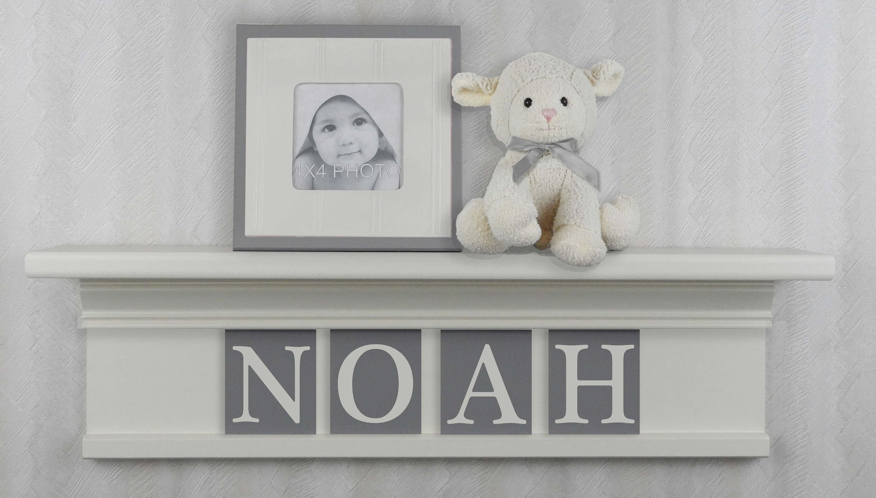 Baby Boy Wall Decor White Shelf Gray Nursery Decor Baby Etsy