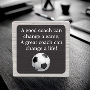 Personalized Coach Gift: Motivational Sports Plaque - Handmade in USA