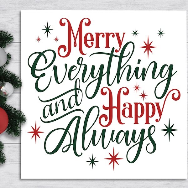 Merry Everything and Happy Always ※ Xmas Winter Wall Sign ※ Winter Decor ※ Merry Everything Sign