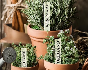 Herb Garden Markers – Durable PVC Plant Labels for Indoor & Outdoor Herbs (1x7)