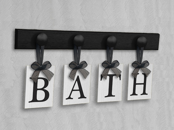 Bathroom Wall Decor Sign BATH Bath Decor Bathroom Sign - Etsy