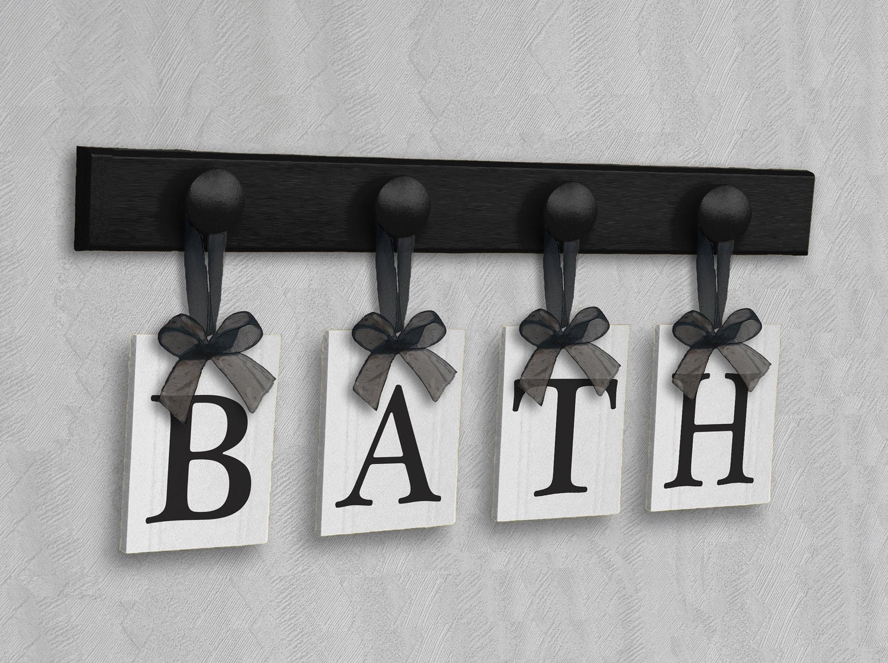 Bathroom Wall Decor Sign BATH Bath Decor Bathroom Sign Etsy