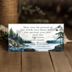 Personalized Retirement Gift for Men, Custom Ceramic Keepsake Tile, Work Farewell