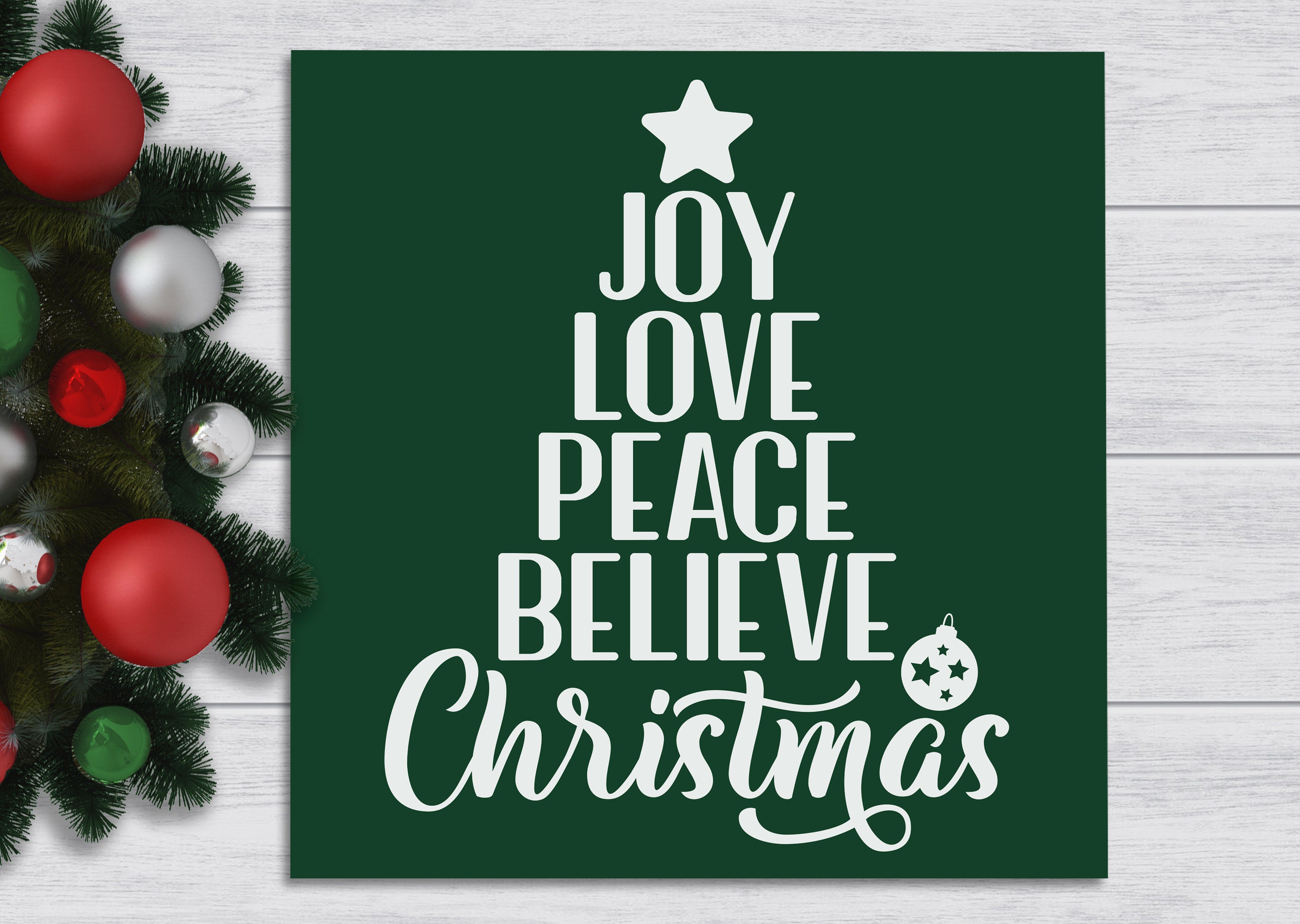 Joy Love Peace Believe Christmas Tree Word Sign Christmas -  Portugal