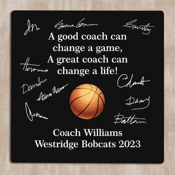 Basketball Coach Appreciation Plaque Etsy