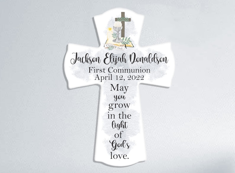 Communion Gift For Boys, Personalized First Communion Cross, Personalized Communion Gift, Holy Communion Gift, Keepsake Boy Communion Gift May You Grow