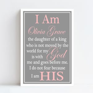 Personalized Daughter of a King Sign: Christian Baptism Gift, Nursery Decor