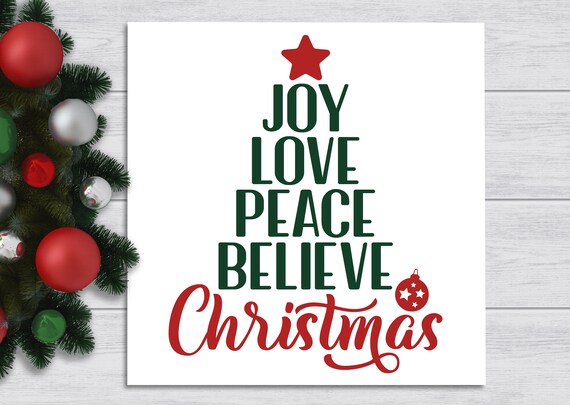 Joy Love Peace Believe Christmas Tree Word Sign Christmas -  Portugal