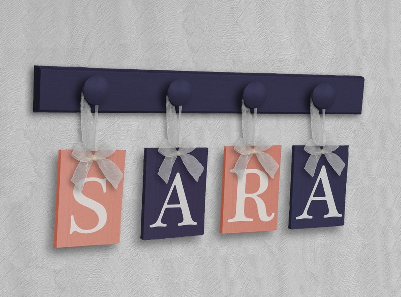 Baby Girl Name Wall Letters Personalized Nursery Sign Wooden Etsy