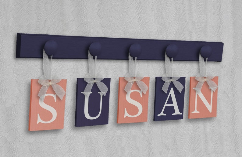 Baby Girl Name Wall Letters Personalized Nursery Sign Wooden Etsy