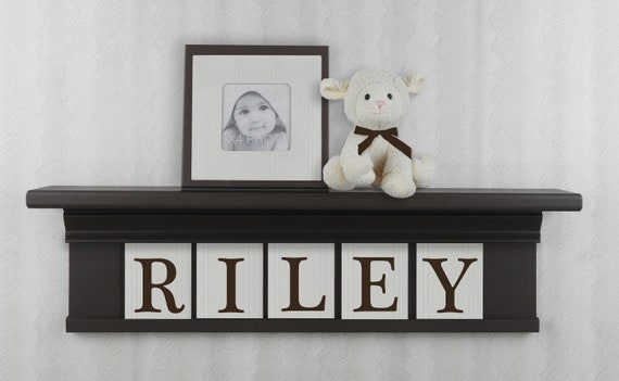 Shelves on Wall for Nursery Personalized Baby Name Sign