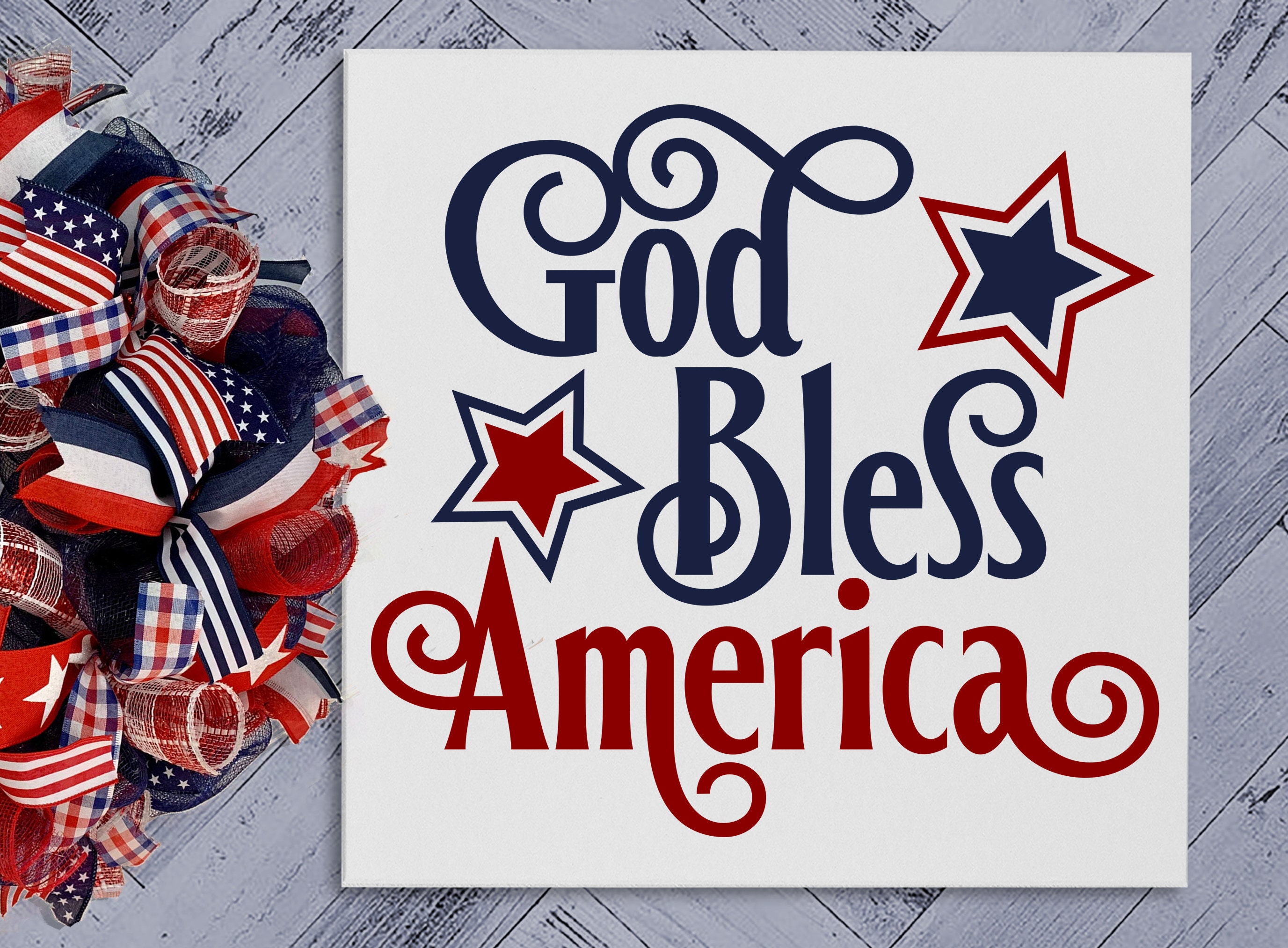 God Bless America Sign: Patriotic 4th of July Decor - Etsy