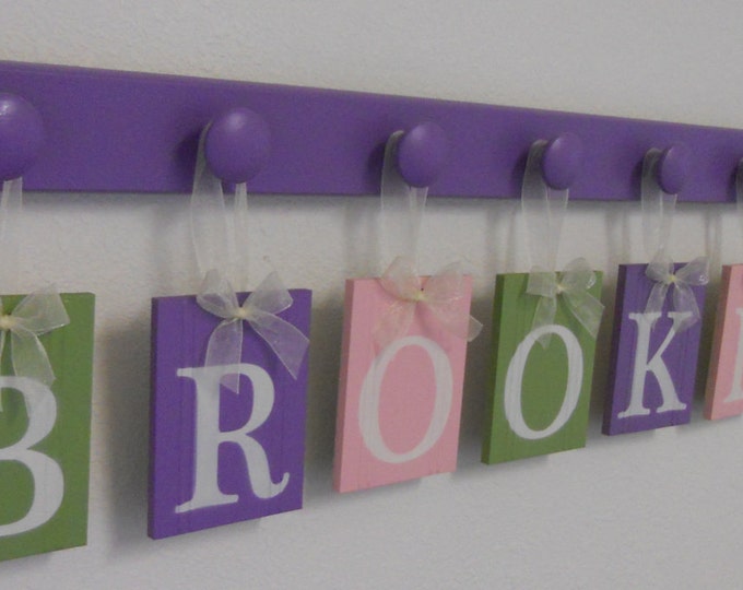 Baby Nursery Wall Letters BROOKLYN With a FLOWER and 9 Wooden Etsy