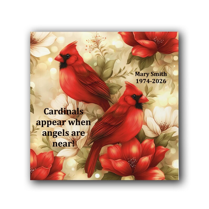 Cardinal Memorial Plaque Personalized, Sympathy Gift for Loss of Loved ...