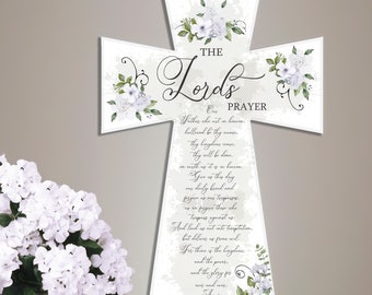 Cross The Lords Prayer Our Father, Crucifix, Holy Wall Cross Religious Gift, Cross for Home Wall Decor