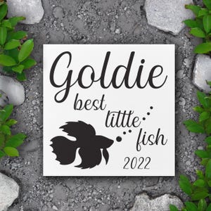 Personalized Betta Fish Memorial Plaque: Pet Grave Marker (6x6)