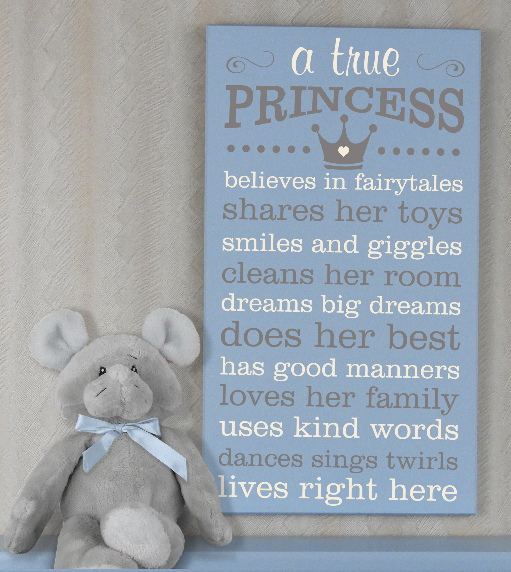A True Princess Rules Sign Princess Wall Decor A True Etsy