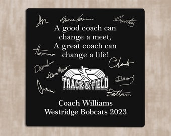 TRACK & FIELD Coach Gift "A Good Coach..." Personalized Track Coach Wood Sign, End of the Year Sign-able Gift for Track and Field Coach