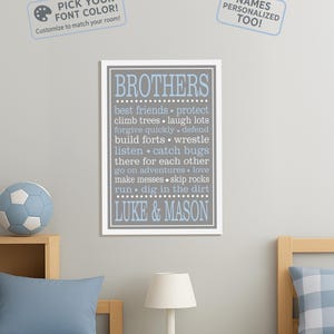 Personalized Brothers Name Sign: Nursery Wall Decor, Handmade