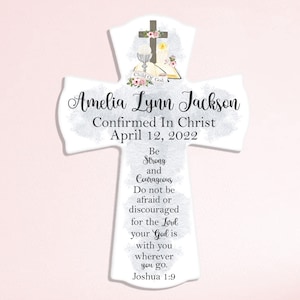 Personalized Confirmation Cross Gift for Girls: Custom Name & Verse