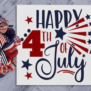 Fourth of July Decor - Happy 4th of July Sign - Independence Day - Patriotic - Red White and Blue - Americana Decor - Ten Design Sayings