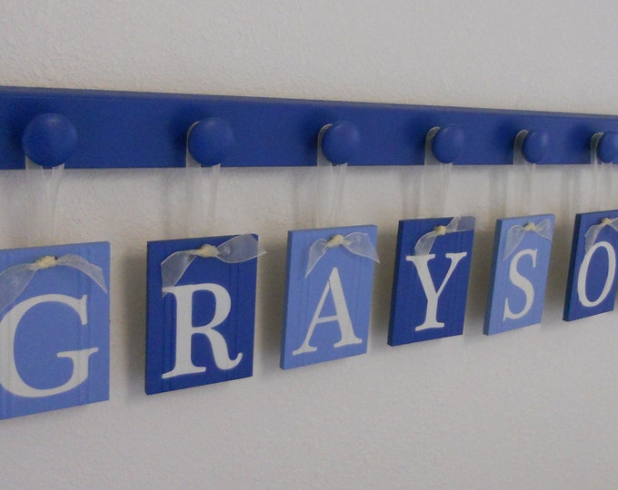 Baby Boy Nursery Decor Hanging Wall Letters Name GRAYSON With Etsy