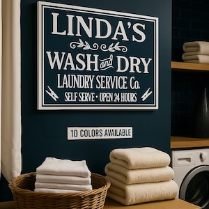 Laundry Room Wall Decor Personalized With Your Name - Wood Sign