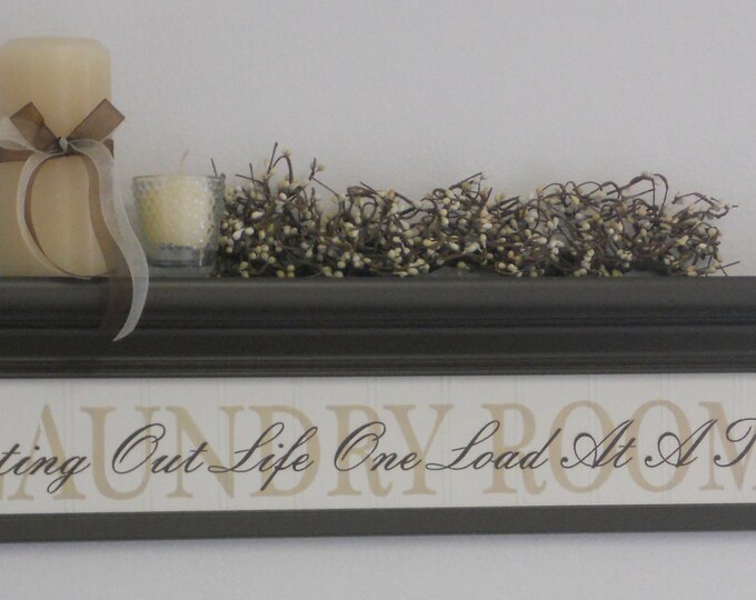 Laundry Room Wall Decor Art Shelf 30 Chocolate Brown Etsy
