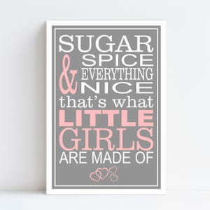 Sugar and Spice and Everything Nice - Baby Shower - Sugar and Spice and Everything Nice - Sign - That&#39;s What Little Girls Are Made Of