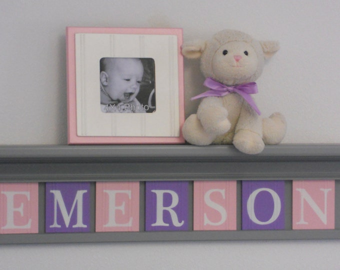 Pink and Purple Nursery Wall Shelf Baby Girl Nursery Art Etsy