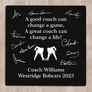 ICE HOCKEY Coach Gift "A Good Coach..." Gift For Coach - Hockey Player Coaching Gift - Sport Sign-able - Personalized Ice Hockey Coach Gift