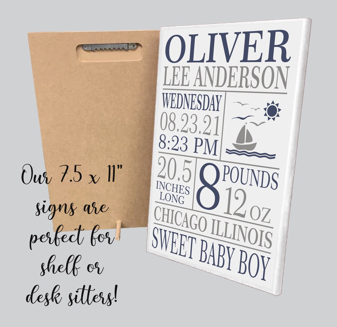 Boys Birth Announcement Sign Baby Announcement Sign Baby Etsy