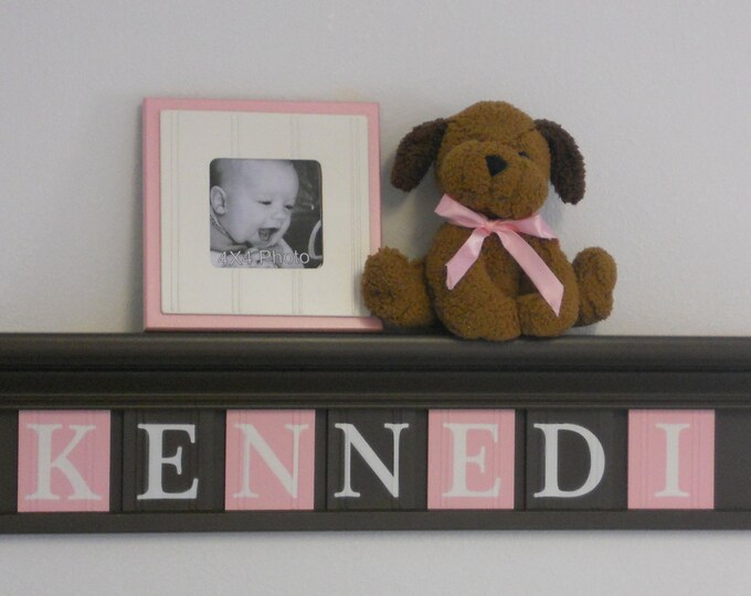 Pink and Brown Nursery Girl Wall Decor 30 Brown Shelf Etsy