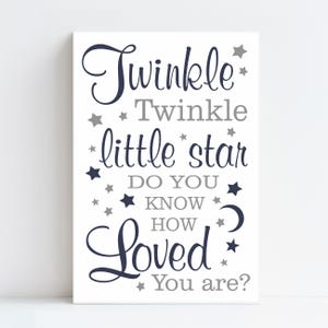 Twinkle Twinkle Little Star Do You Know How Loved You Are - Sign Boy Nursery - twinkle twinkle little star Sign - Baby Shower Gift
