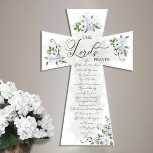 The Lord&#39;s Prayer Cross | Our Father Prayer Cross | The Lords Prayer Wall Art | Our Father Who Art In Heaven | Our Father Cross Wall Decor