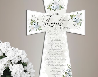 The Lord's Prayer Cross | Our Father Prayer Cross | The Lords Prayer Wall Art | Our Father Who Art In Heaven | Our Father Cross Wall Decor