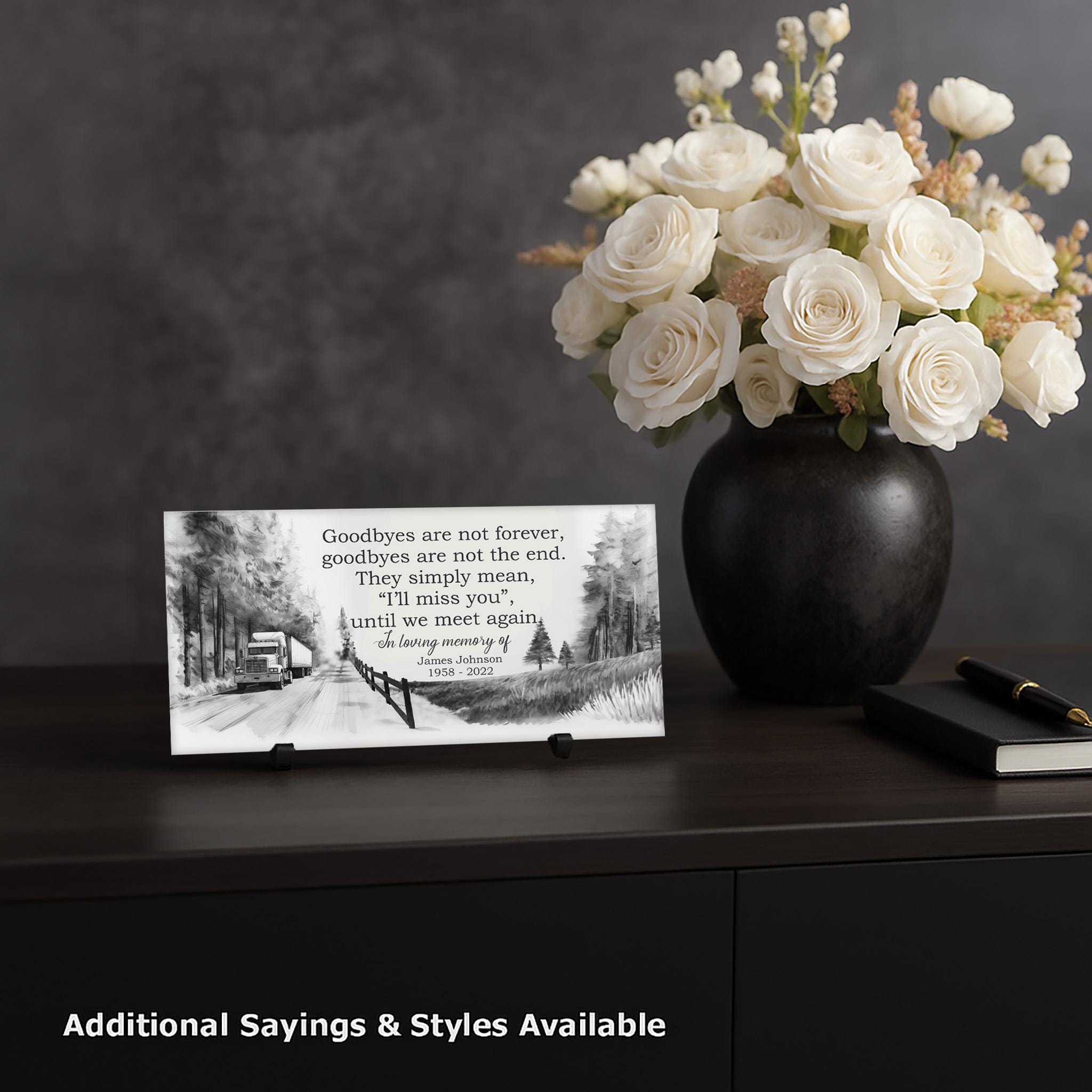 Personalized Truck Driver Memorial Tile: 