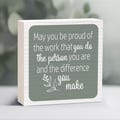 Inspirational Quote Mini Block, Encouragement Support Gift, Personalized Desk Plaque Message