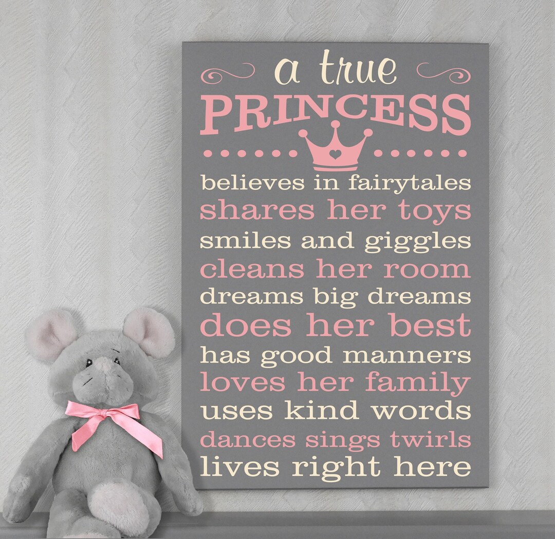 Princess Room Decor A True Princess Sign Princess Rules - Etsy