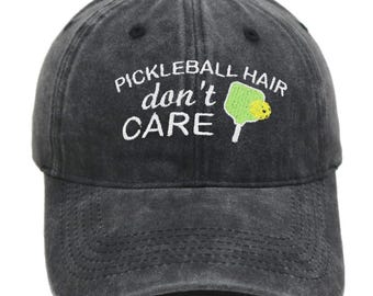 Pickleball Hair Don't Care Hut, gestickte Baseballkappe aus Baumwolle