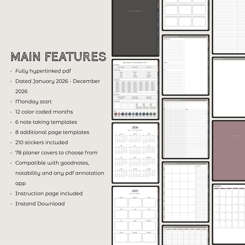 2026 Digital Planner: Simple Planner for Goodnotes and Notability ...