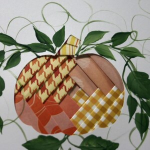 Iris folded and hand painted blank Pumpkin card