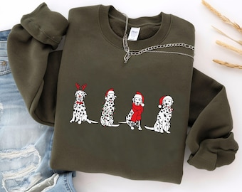 Dalmatiner Weihnachten Sweatshirt | Weihnachten Hundepullover | Hundeliebhaber Geschenk | Dalmatiner Mom Sweatshirt | Urlaub Pullover | Weihnachts-Dalmatiner Geschenke