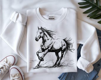 Western Horses Sweatshirt, Horse Lovers Gift, Cute Women Western Gift, Cowgirl Gift, Cute Western Horses, Cute Women Gift, Rodeo Hoodie