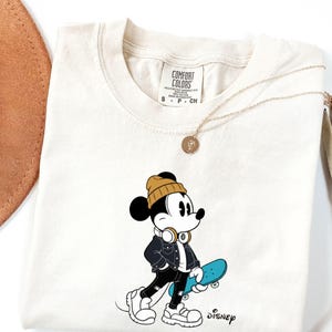 Streetwear Mickey Shirt, Skater Mickey Mouse tee, Hypebeast Disney tee, Cool Mickey Mouse With Skateboard Tee, Trendy Disney Vacation Shirt image 10