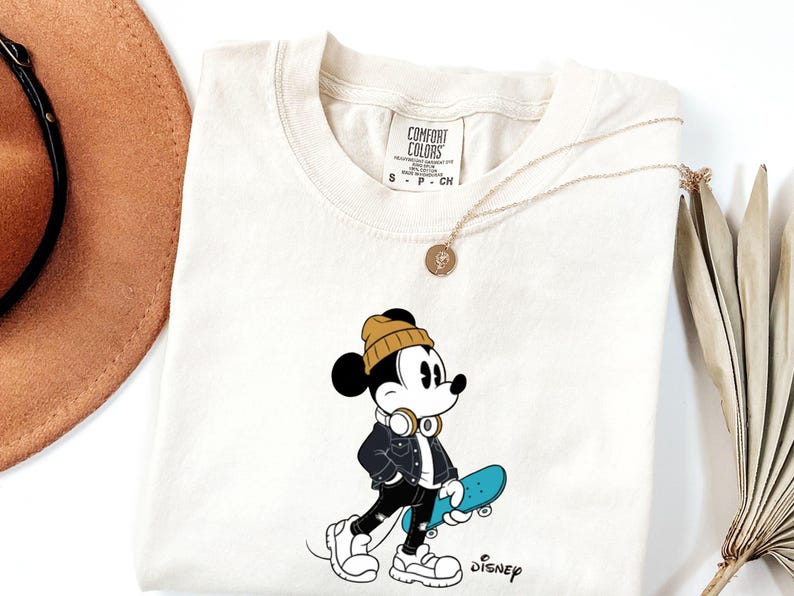 Streetwear Mickey Shirt, Skater Mickey Mouse tee, Hypebeast Disney tee, Cool Mickey Mouse With Skateboard Tee, Trendy Disney Vacation Shirt image 10