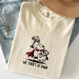 Comfort Colors We Thrift At Dawn Shirt, Funny Frog Meme Thrifting Tee, Thrift Lover TShirt, Vintage Collector Gift